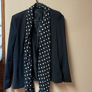 Zara blazer with the attached polka dot scarf